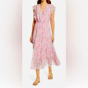 Charles Henry Floral Pink Dress